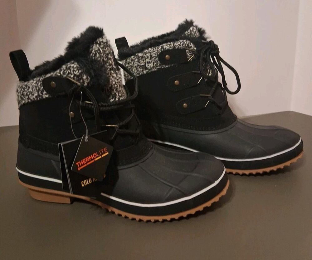 NEW KHOMBU Women's Keri Faux Fur-Lined Duck Boots (Size 8)